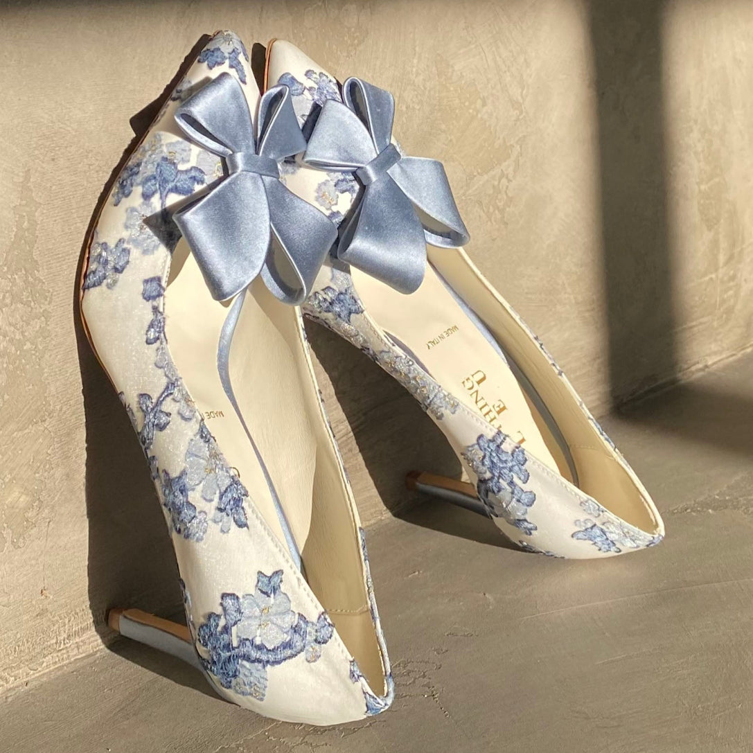 Caitlin Pointed Toe Pump Blue Bloom