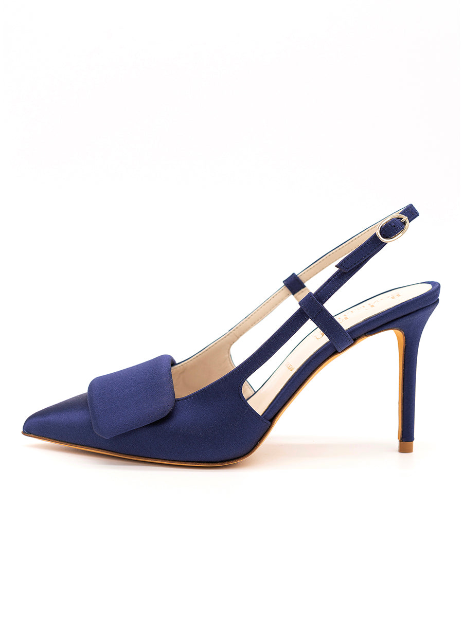 Navy shop slingback pumps