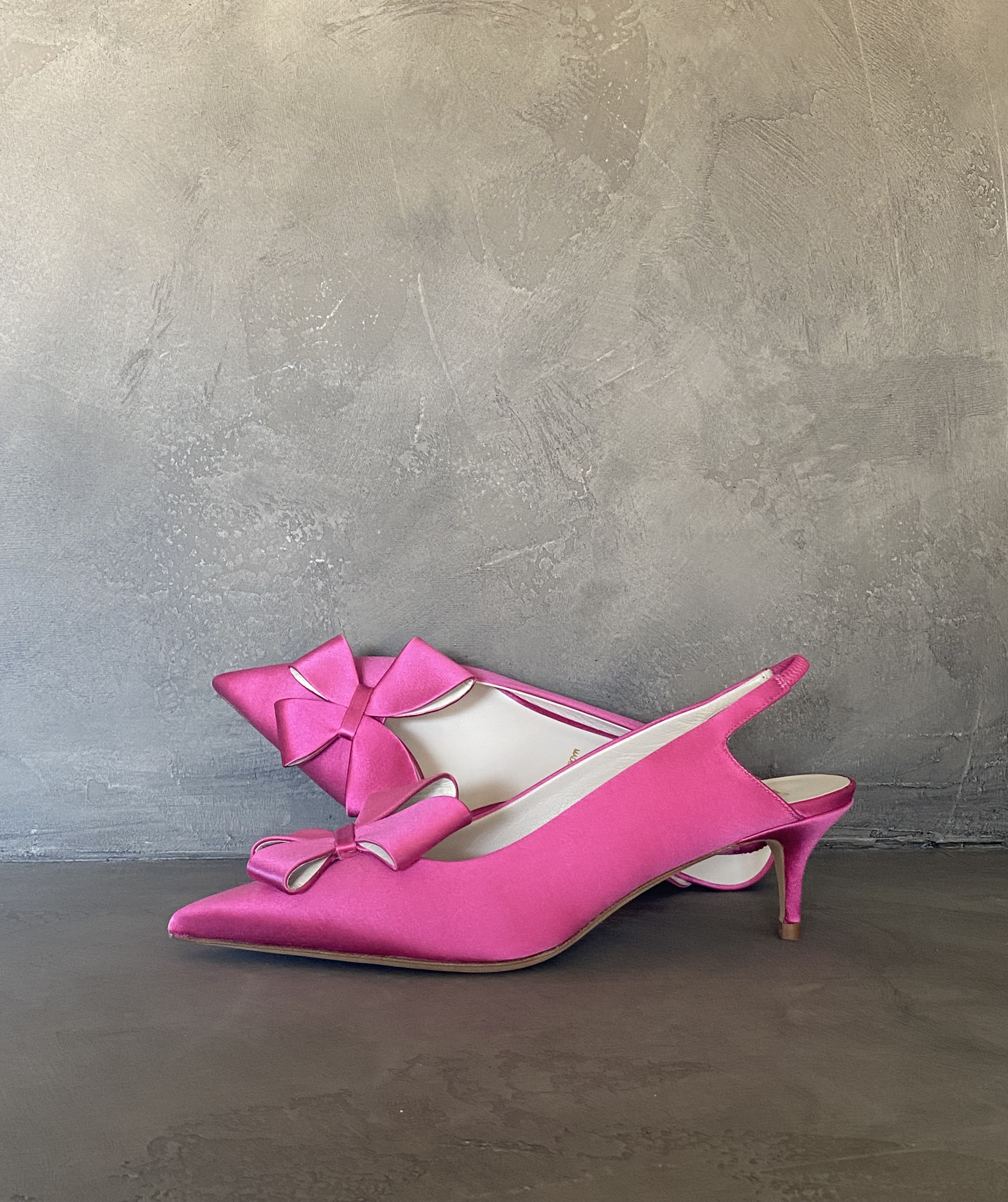 Varda Lux Satin Slingback Kitten Heel