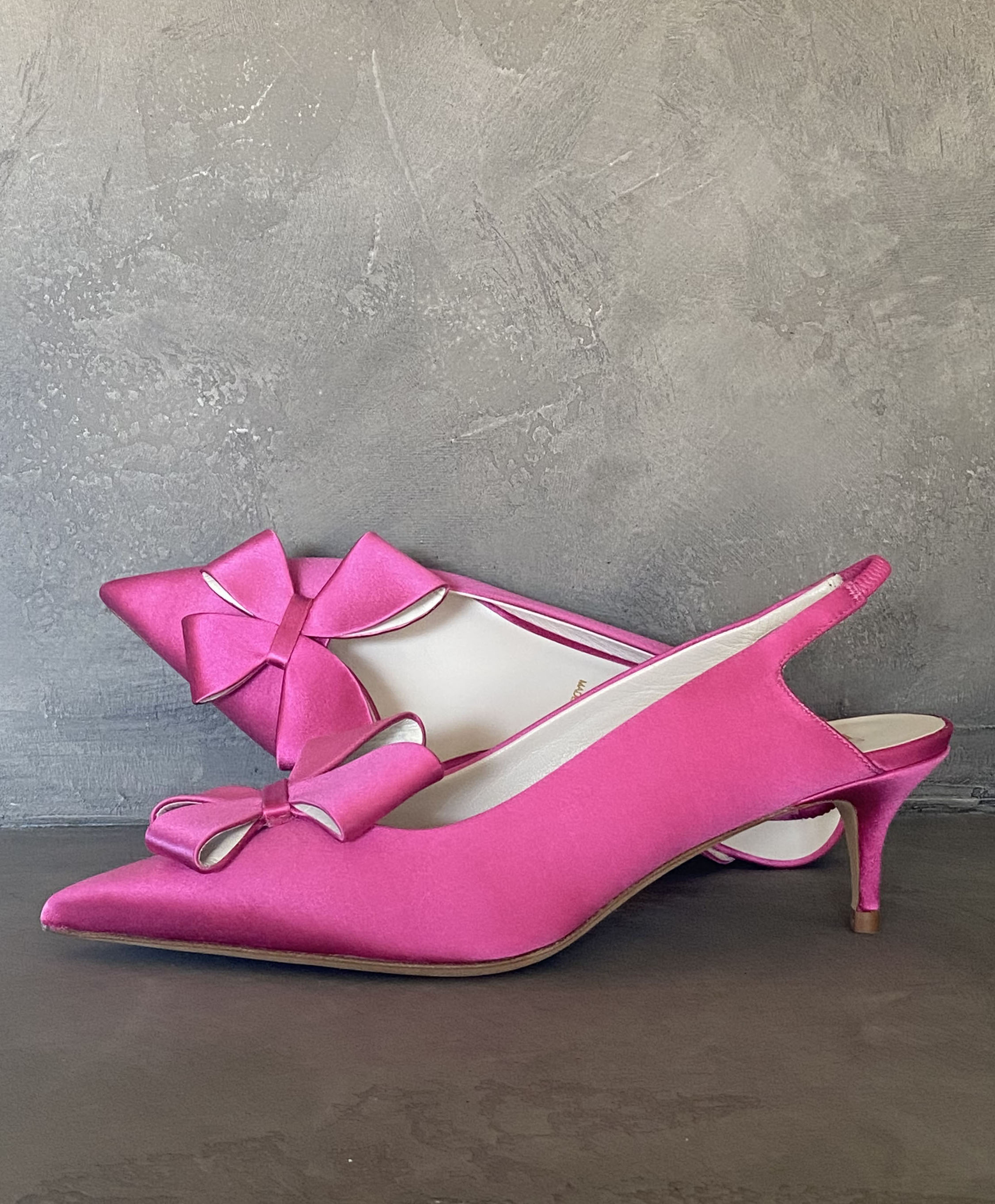 Varda Lux Satin Slingback Kitten Heel