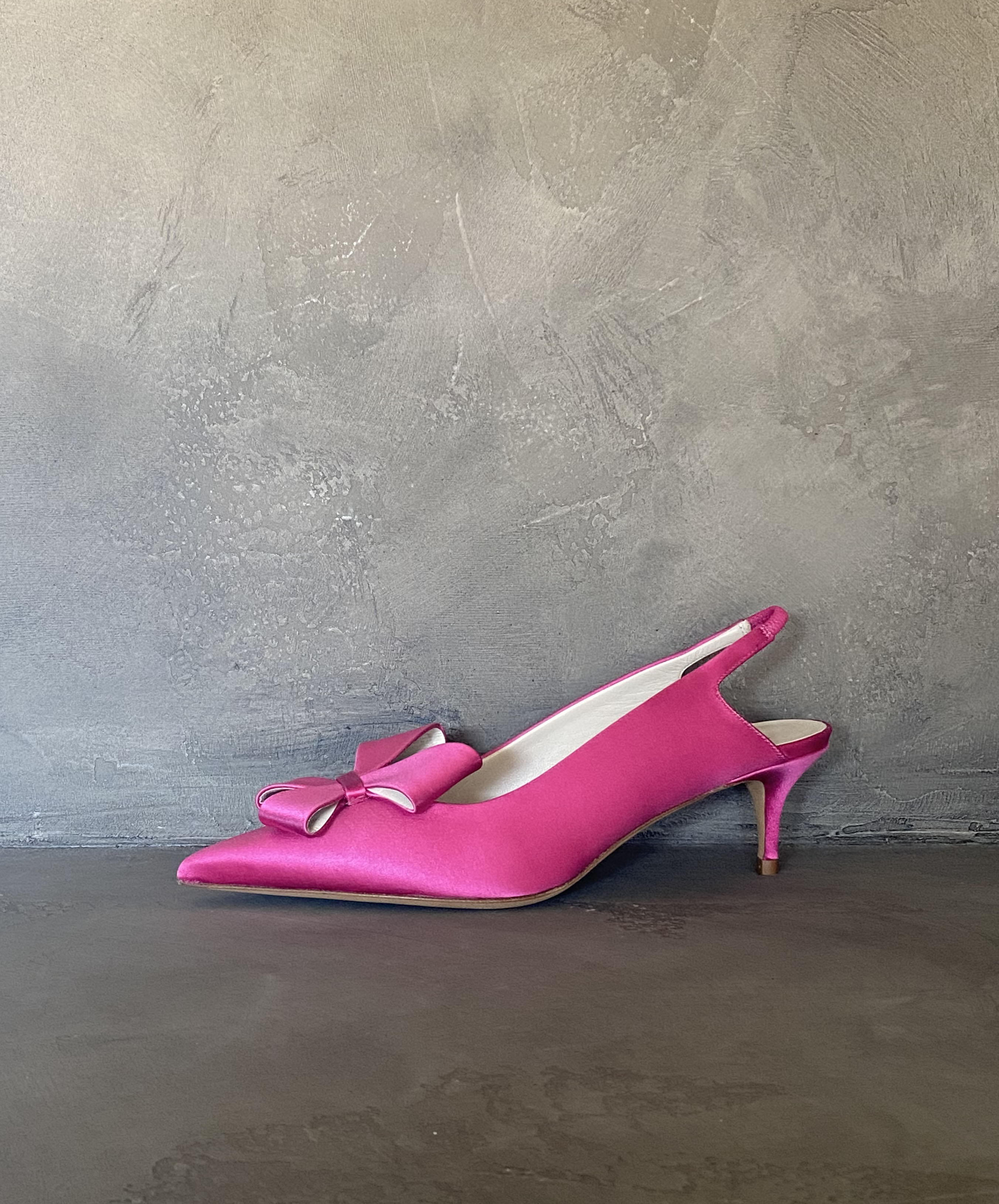 Varda Lux Satin Slingback Kitten Heel