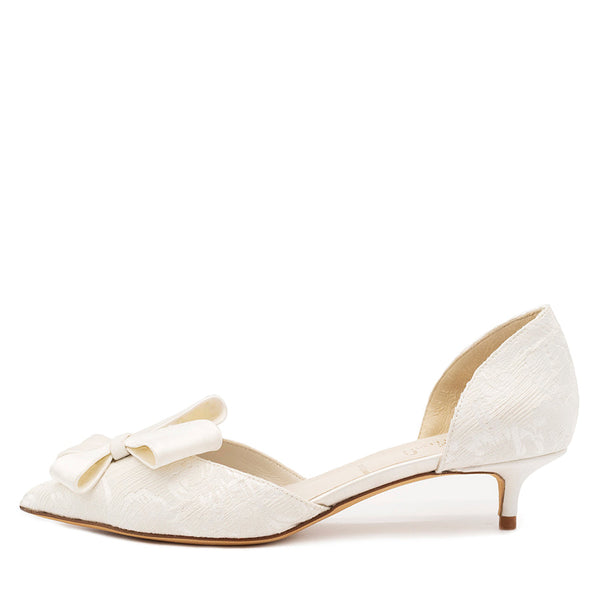 Something Bleu - Cliff d'Orsay Kitten Heel - White Swan