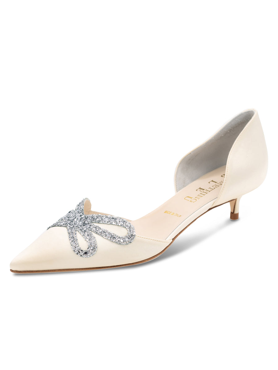 fereshte Women's Low Kitten Heels Pumps Closed Toe Wedding Dress Sandals,  Glitter Silver, 8 price in UAE | Amazon UAE | kanbkam