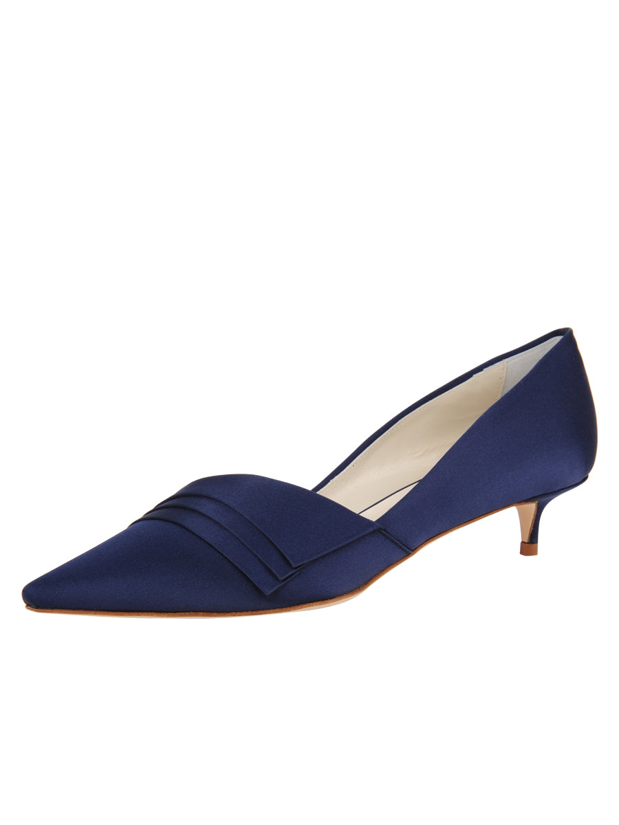 Navy blue kitten on sale heel dress shoes