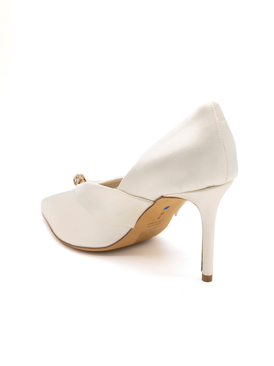 Ivory hotsell satin pumps